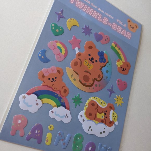 Twinkle Bear Rainbow Sticker Sheet - Picture 3 of 5
